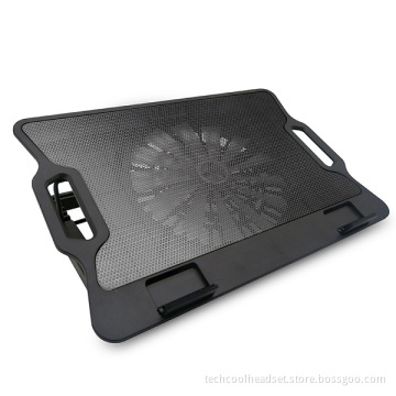15" Laptop Cooling Pad with Movable Fan USB 2.0 dual ports Hub and 6 Ergonomic Height Setting